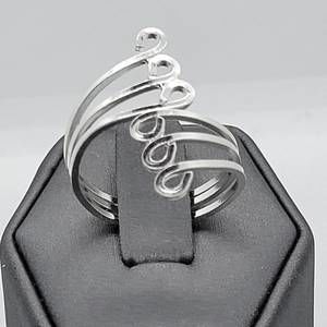NEW COSTELLO INTERNATIONAL women's triple curls wrap ring in silver